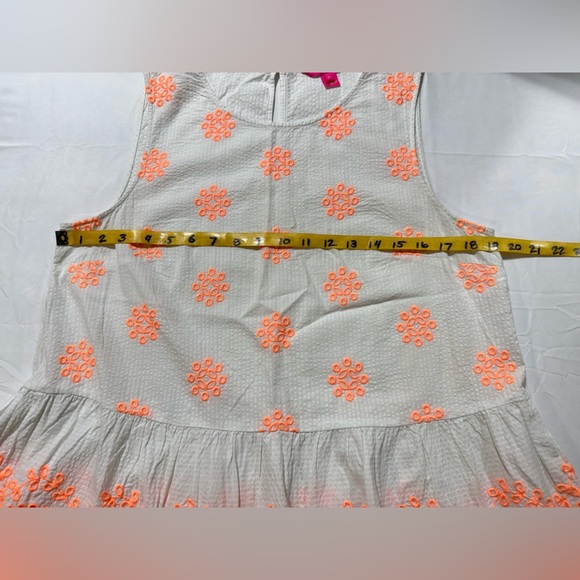 LILLY PULITZER White and Orange embroidered LILLIANA peplum Top size M - Picture 14 of 15